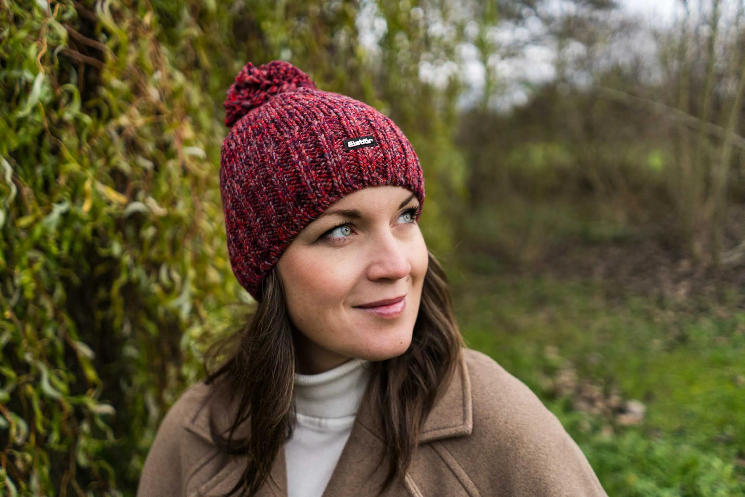 Chapéu de inverno eisbär wms tilia pompon vermelho vermelho