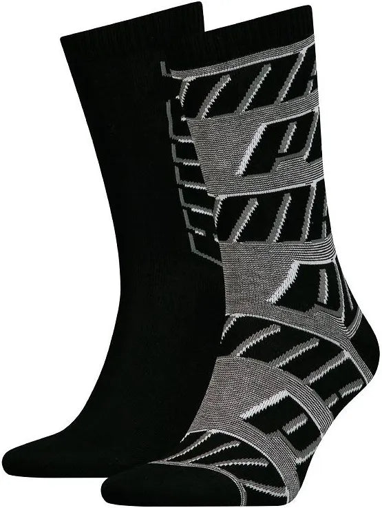 Sokken Puma Sock All Over Logo 2p Zwart Zwart 39-42