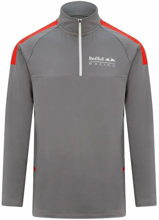 Męska koszulka Red Bull Racing F1 Zip Tech w kolorze jasnoszarym