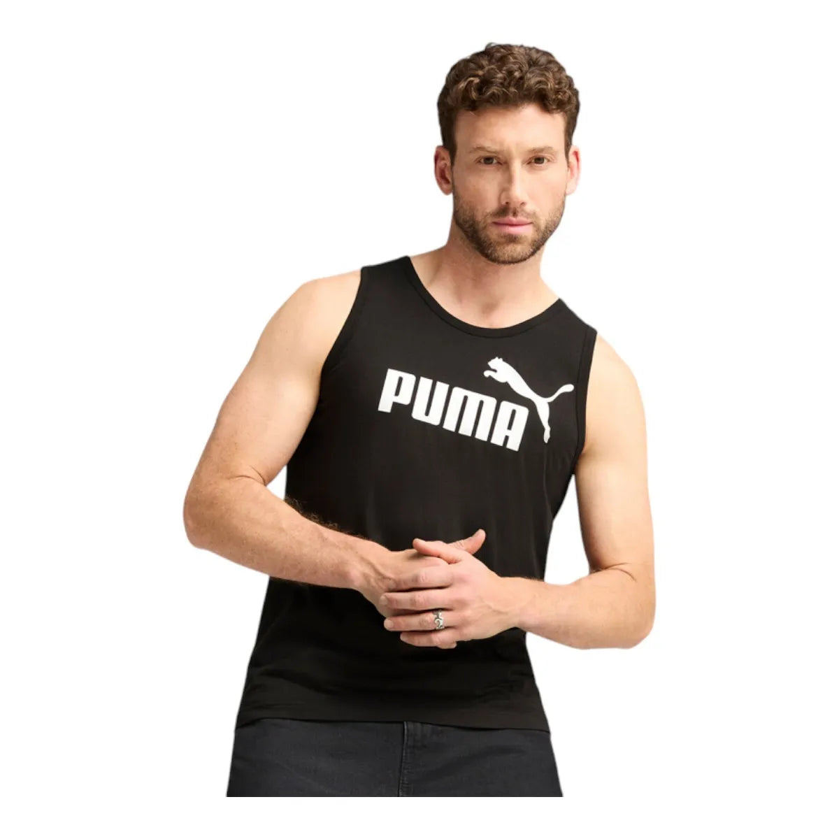 Puma Ess No. 1-tanktop met logo voor heren, zwart