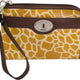 Дамски портфейл Fossil Wmns кожен портфейл ключ с цип клъч жираф кафяв
