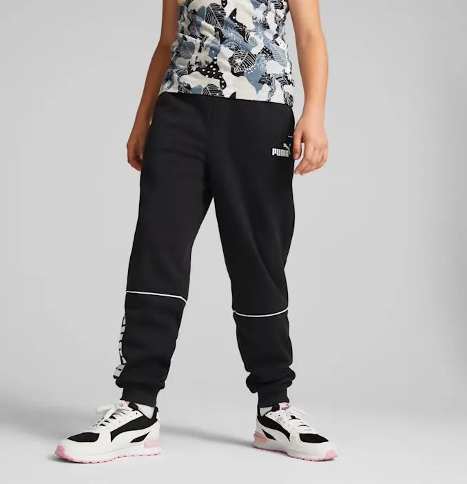 Kinder-Trainingsanzug Puma Power Colorblock Pant Jr Schwarz
