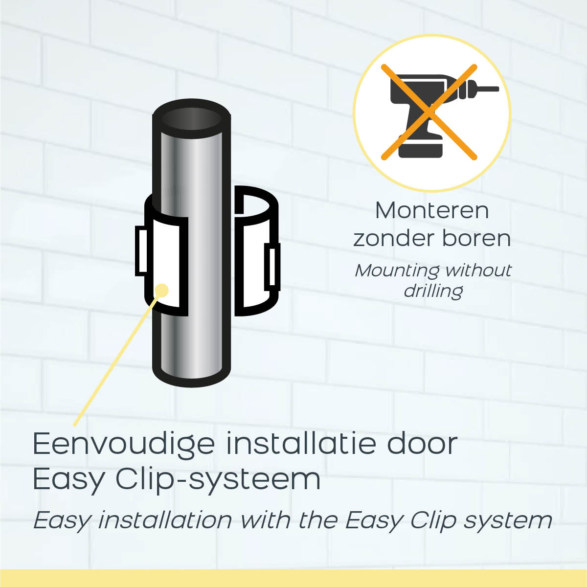 Easy Clip duschhylla – Silver
