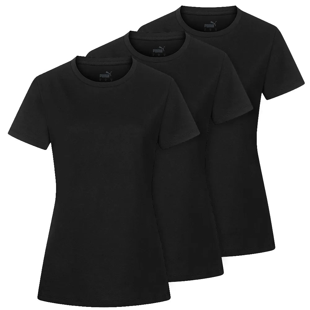 Dámská trička Puma Base Black 3-pack Black