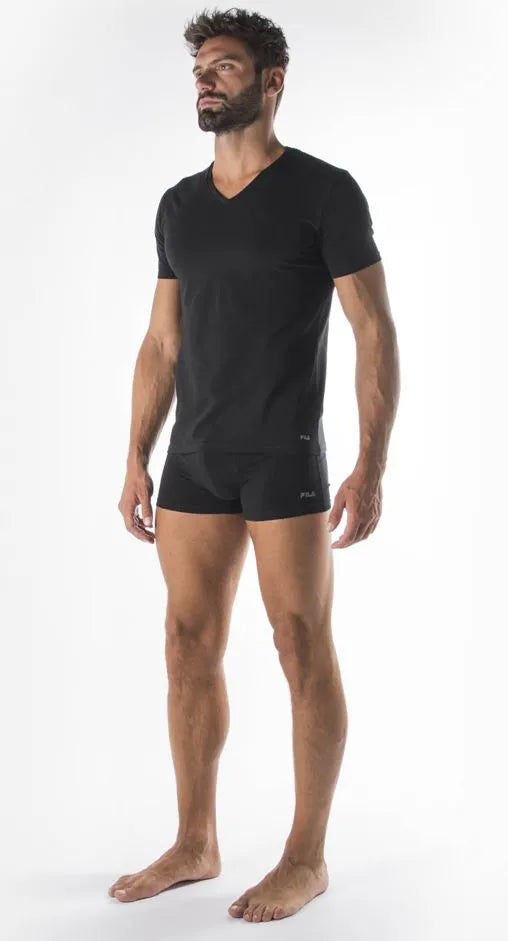 T-shirt Homme Fila Col V Fit Noir