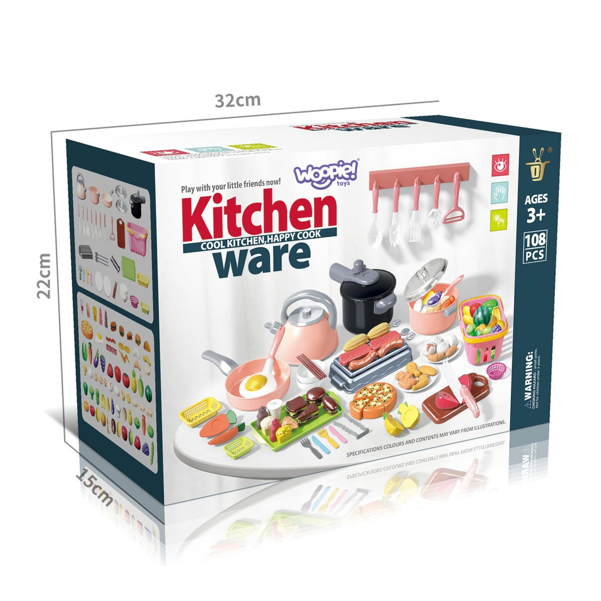 Woopie Kökstillbehör Set Matlagningsleksak 108 st