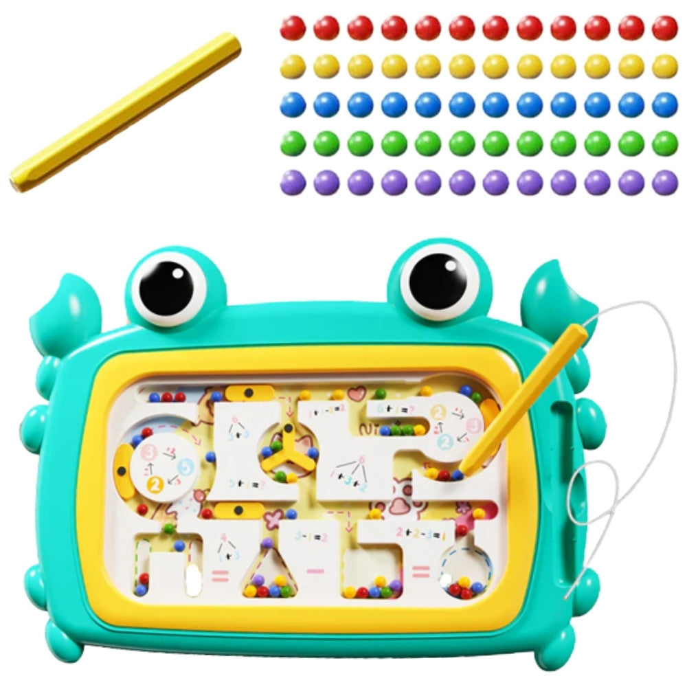 Placă magnetică Woopie Montessori Maze Crab Turcoaz