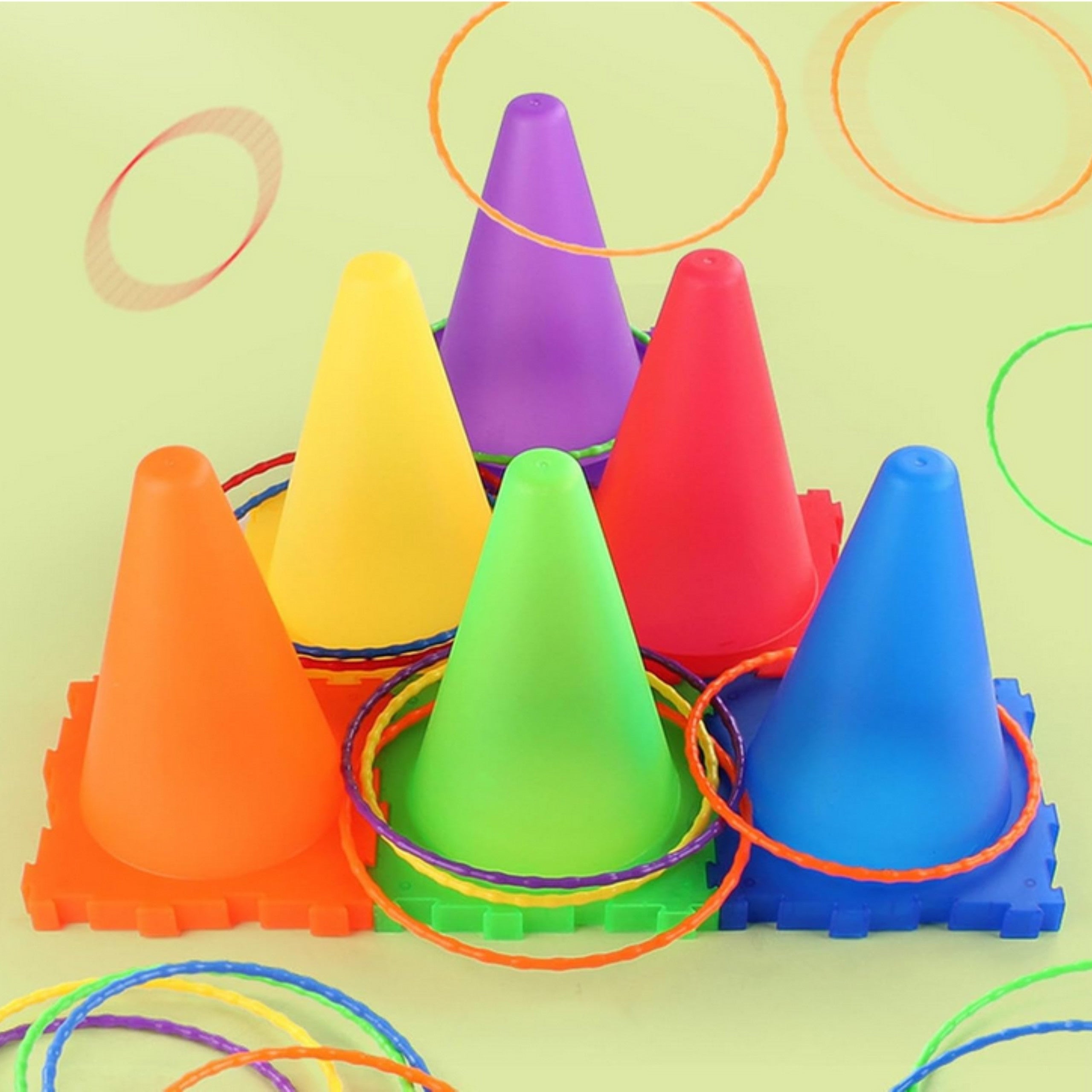 Woopie Garden Game Set 3 In 1 Throw At The Target Cones Hoops Bags 30 Pcs.