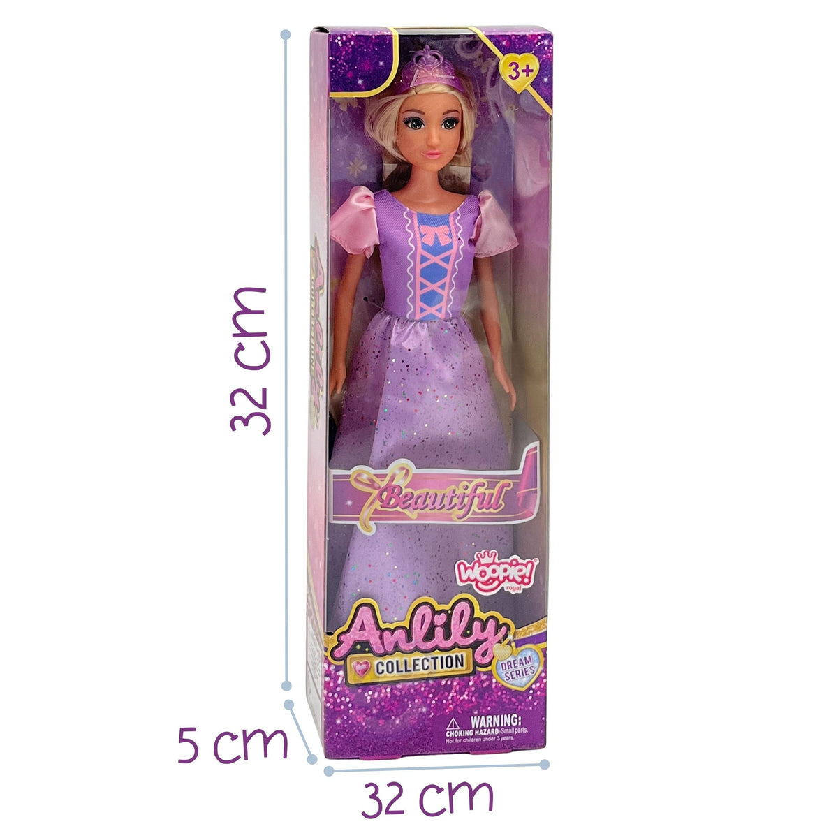 Woopie Royal Lily Modepuppe, schöne Prinzessin mit Krone
