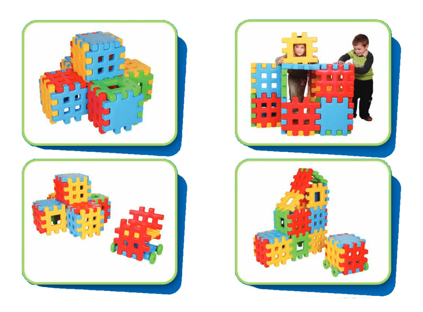 Woopie Educational Blocks Waffles Fence House