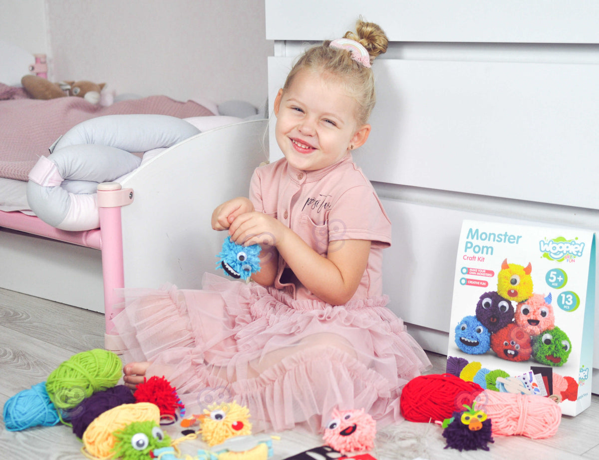 Woopie Art&fun Kit creativo con pompones de monstruo