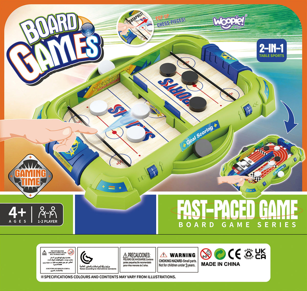 Woopie 2 az 1-ben mini jégkorongverseny arcade játék
