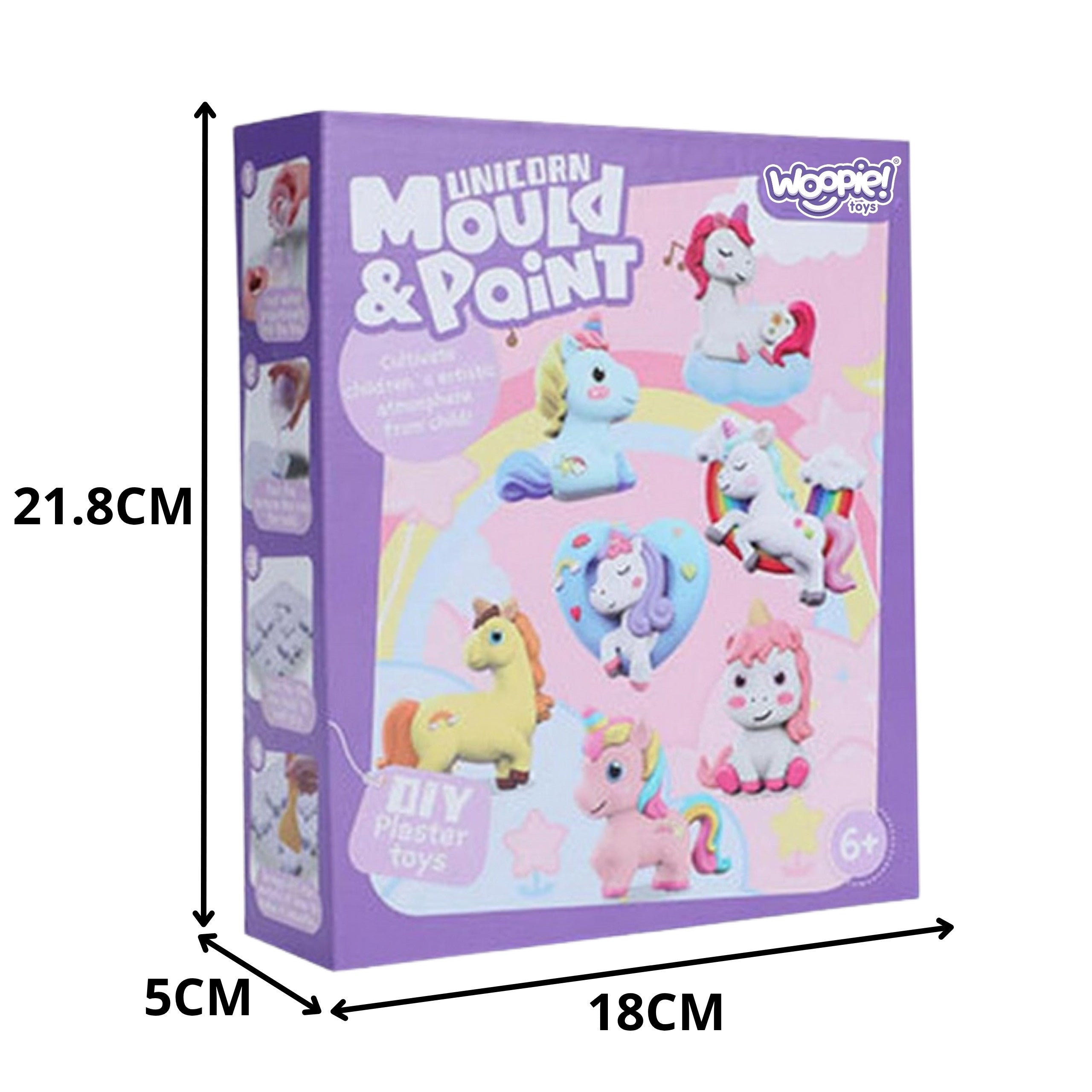 Woopie Diy Paint Craft Kit: Lav gipsstøbte figurer og mal dem - Unicorn Kit