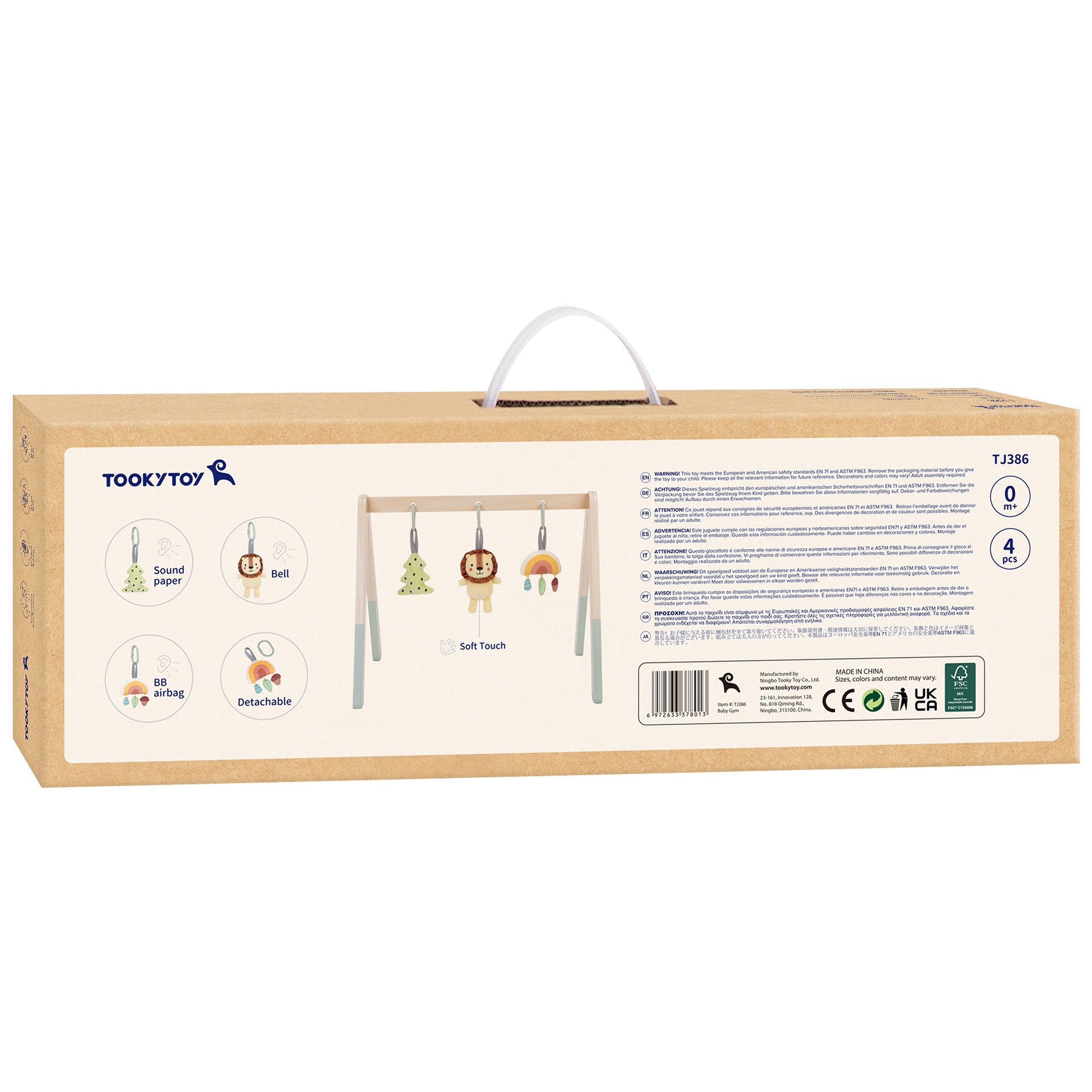 Tooky Toy Baby Gym Educatieve Gymnastiekstandaard met 3 pluchen hangers