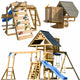 Axi Mitch Play Tower - Large Wooden Playground Slide Swings Climbing Wall + Tower