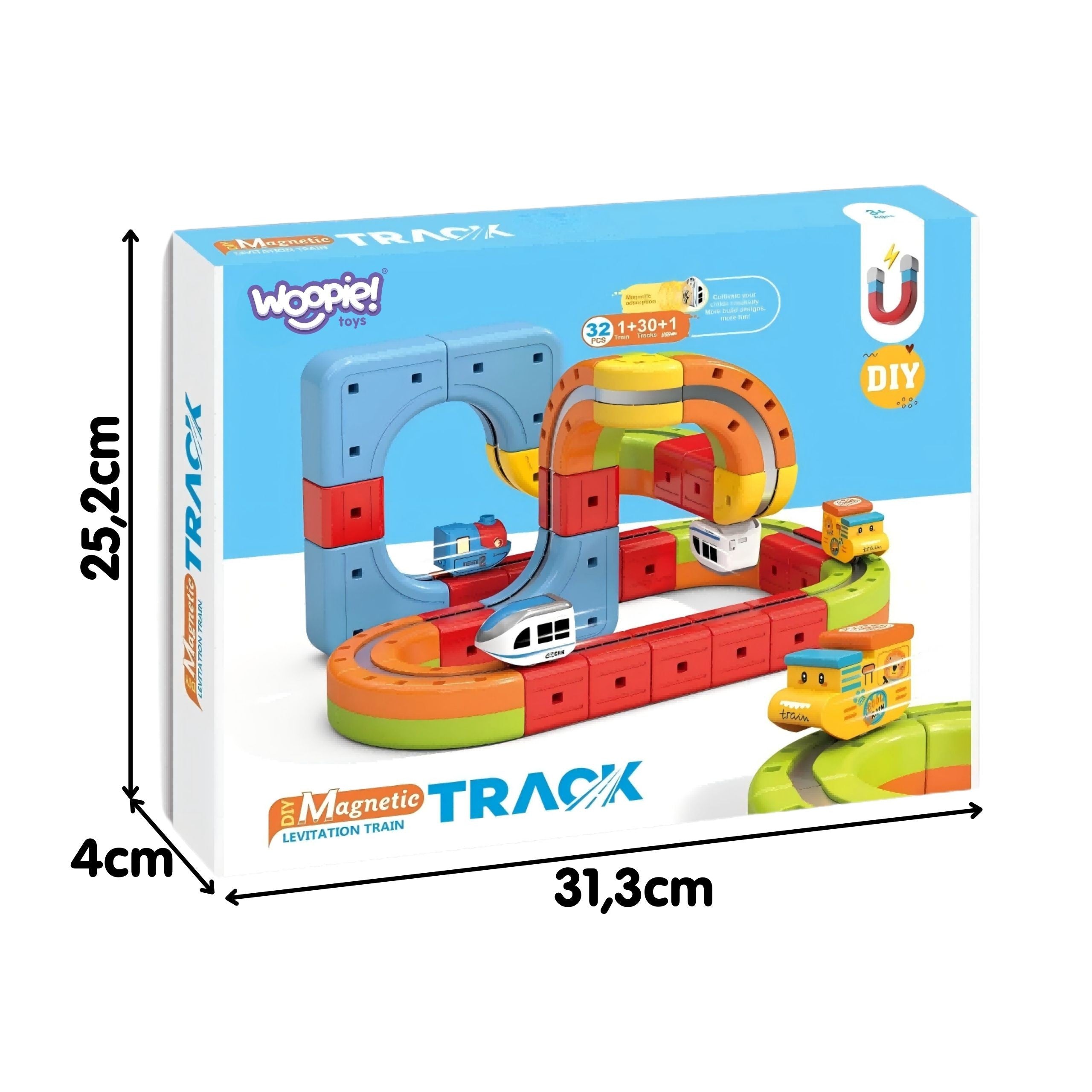Woopie Magic Cube Train Construction Blocks Antigravitation Magnetic Track 32 st.