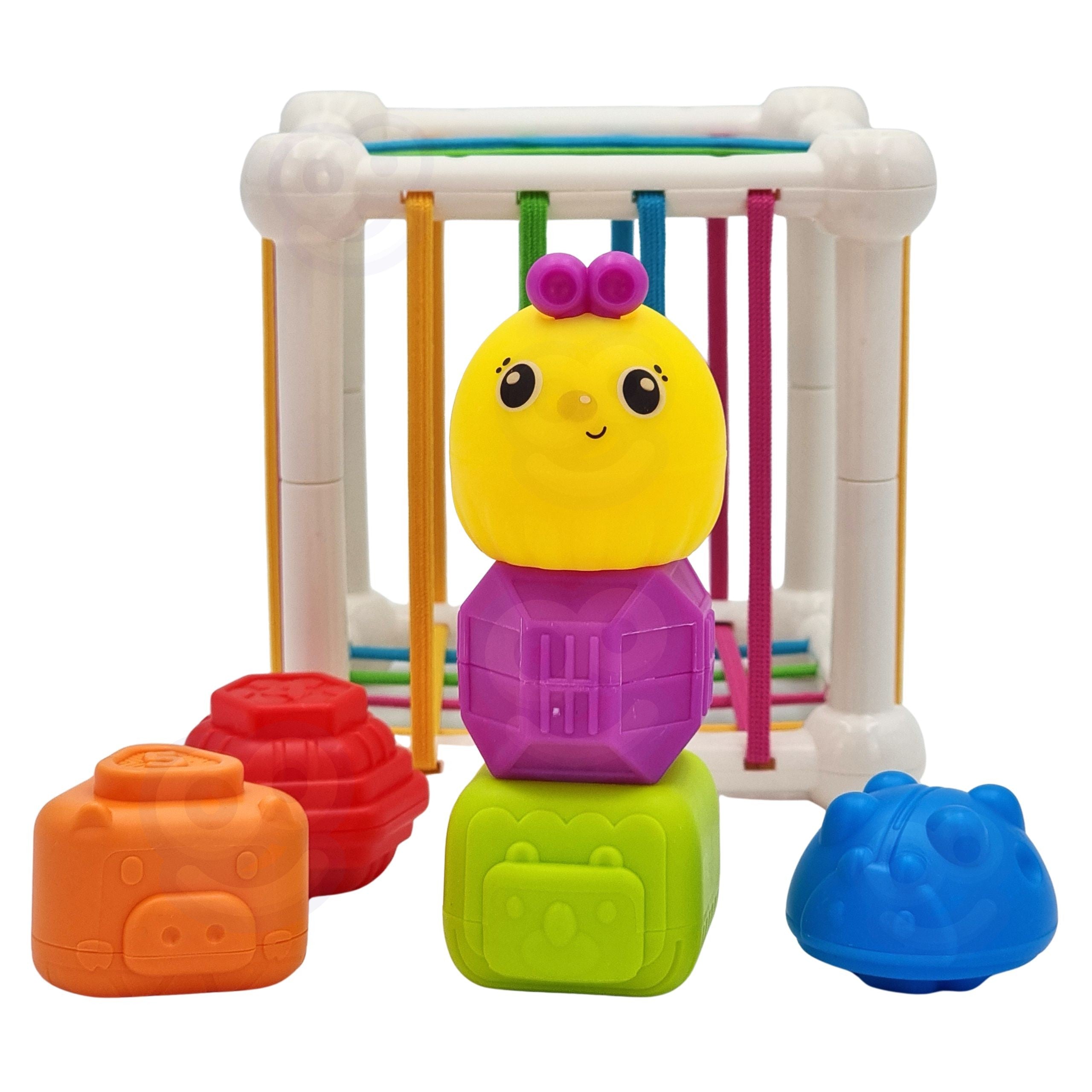 Woopie Baby Flexible Sensory Cube Sorter For Children Animals + Rattle 7 Pcs.