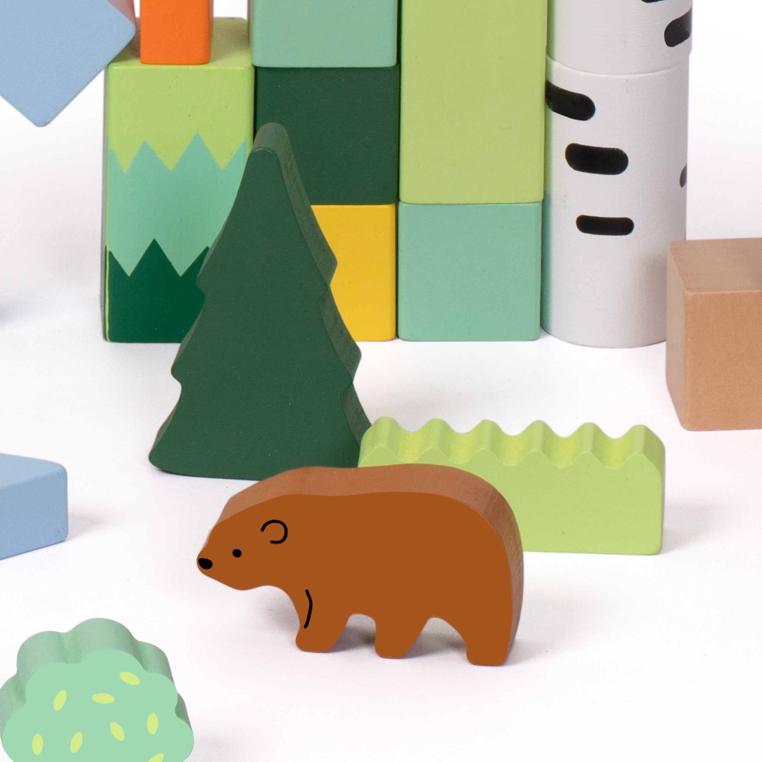 Classic World Set Of Wooden Blocks Forest World 50 Pcs.