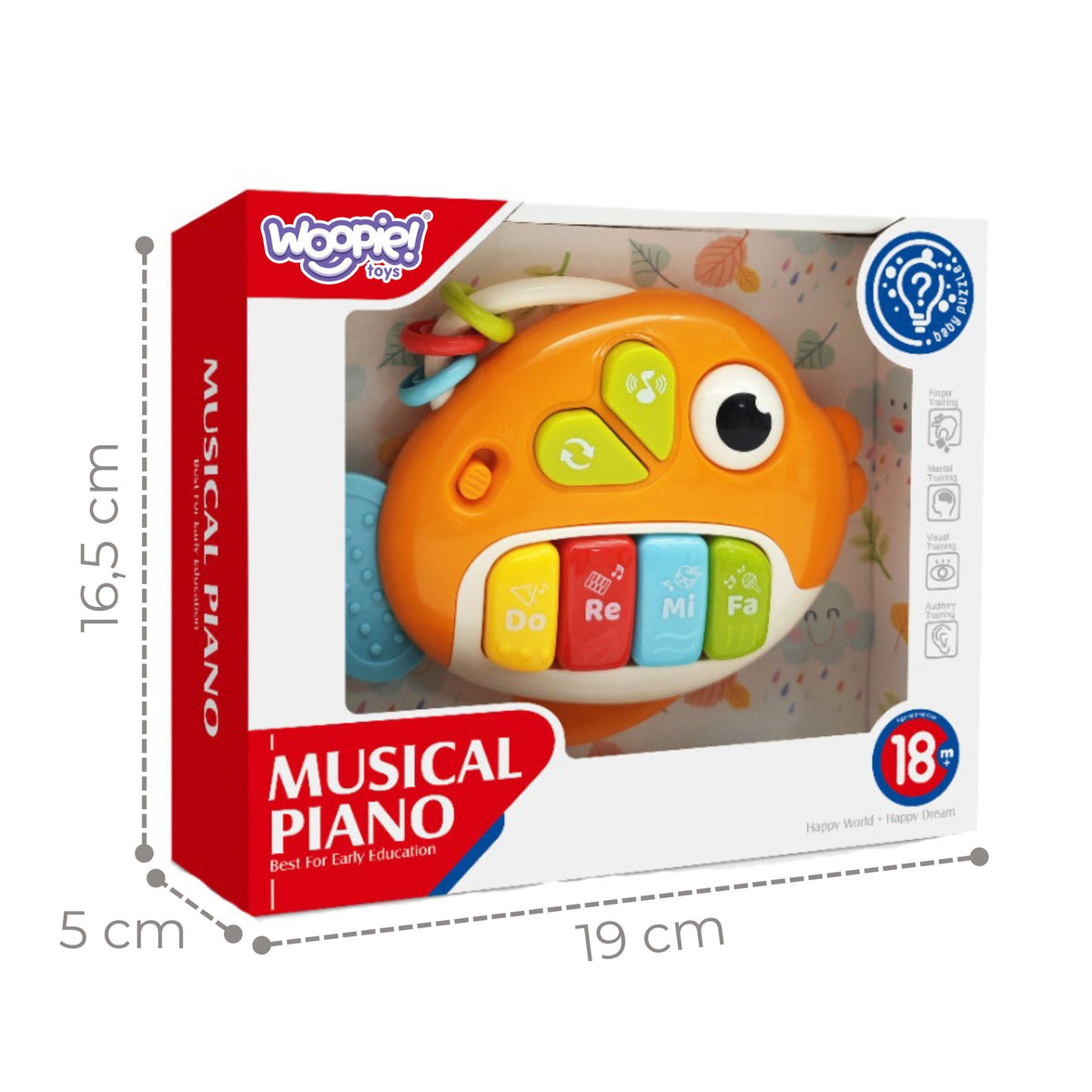 Woopie Baby Interactive Piano Fish Organ Musical Sounds Light 18m+