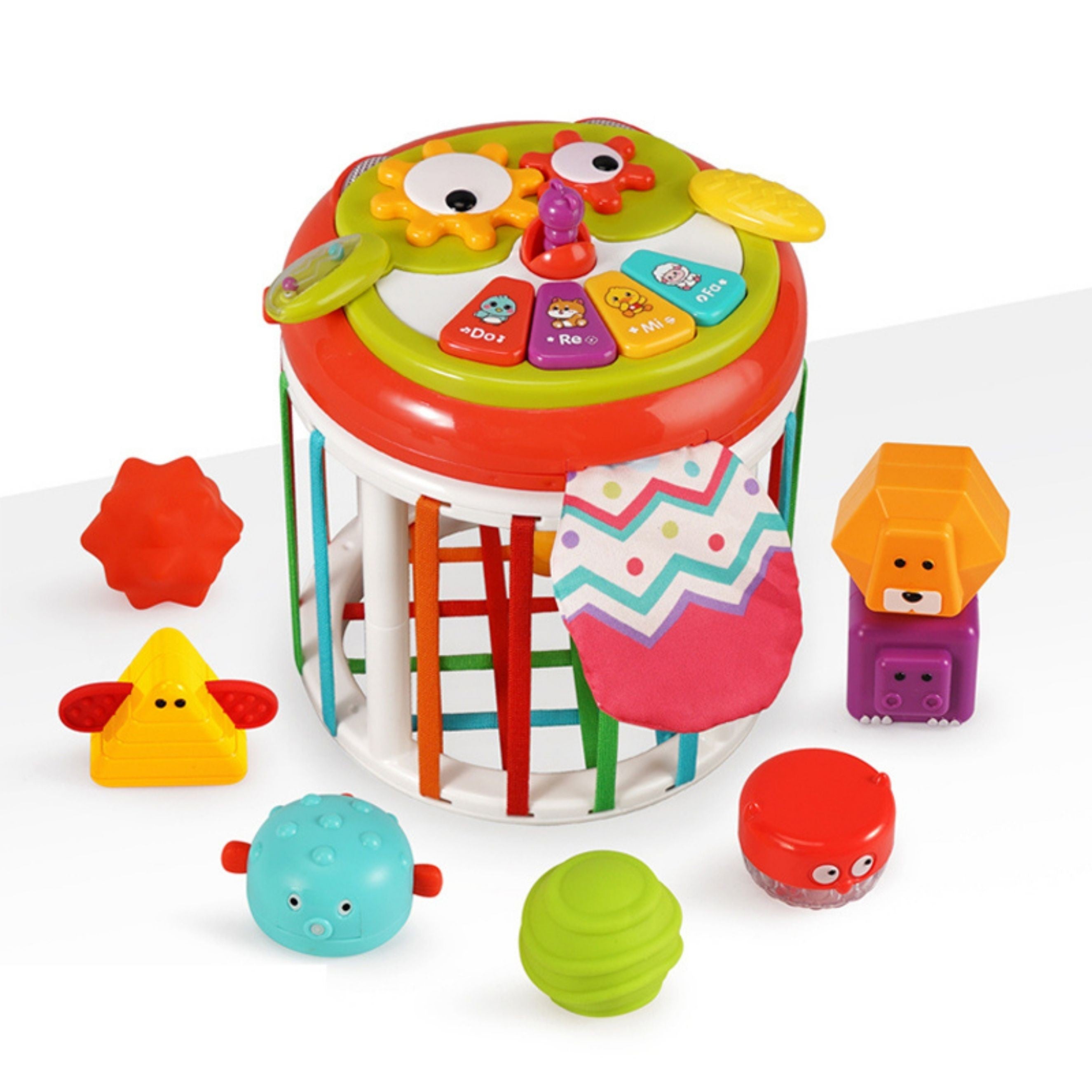 Interaktivní buben Woopie Baby Roller Sensory Cube
