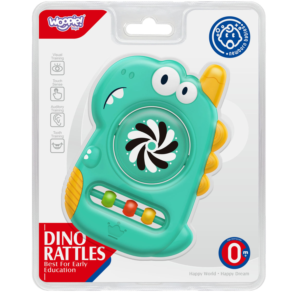 Woopie Baby Senzorická hračka Kousátko Zrcátko Dino
