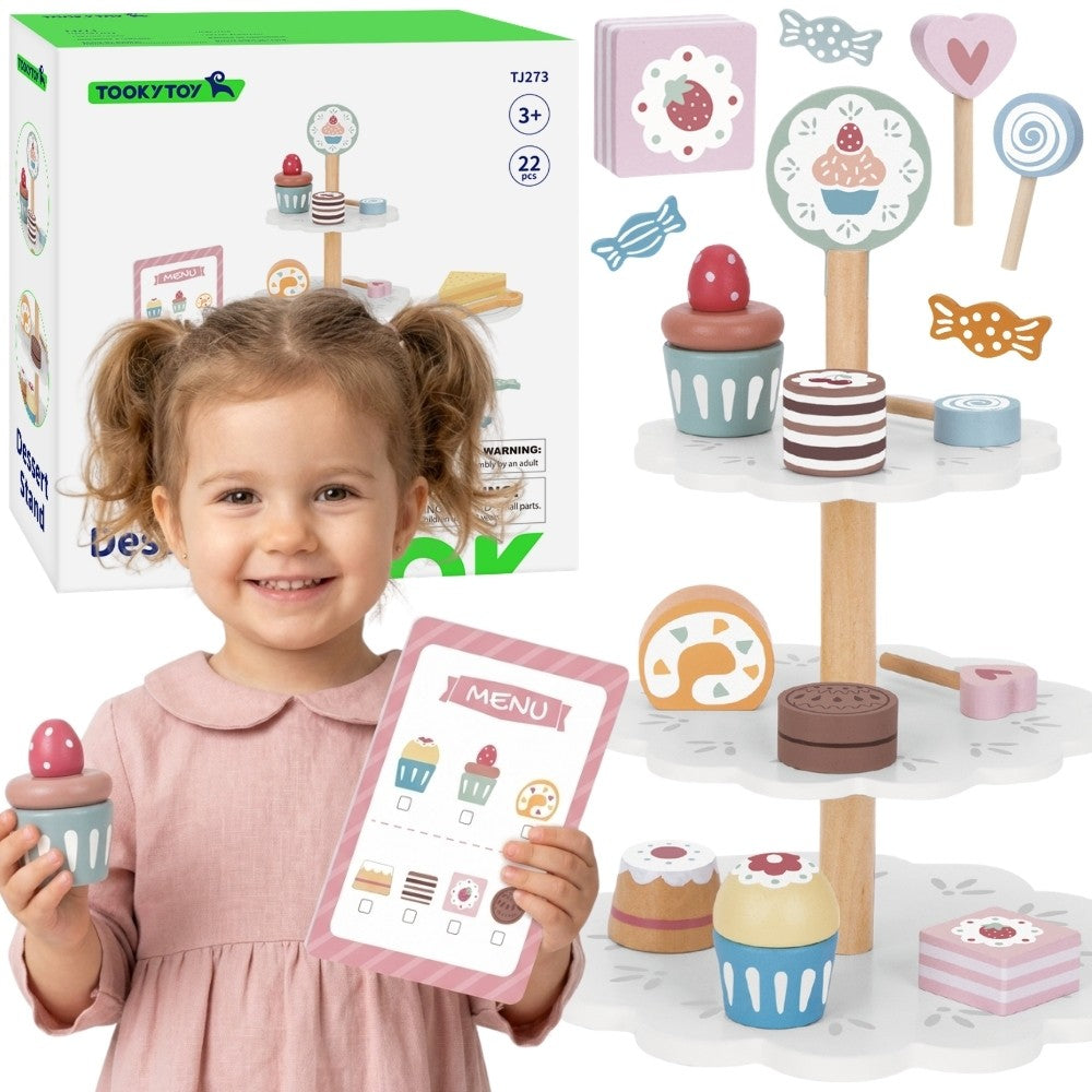 Tooky Toy Snoepschotel Houten Standaard Cupcakes Taarten