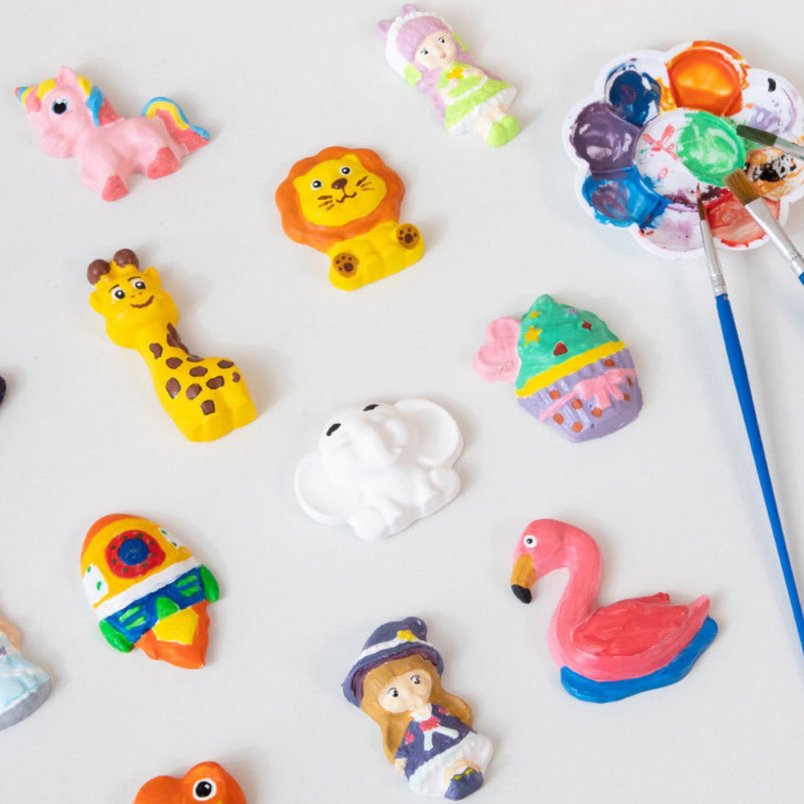 Kit d'artisanat de peinture bricolage Woopie - Fabriquez des figurines et de la peinture en plâtre - Kit d'animaux