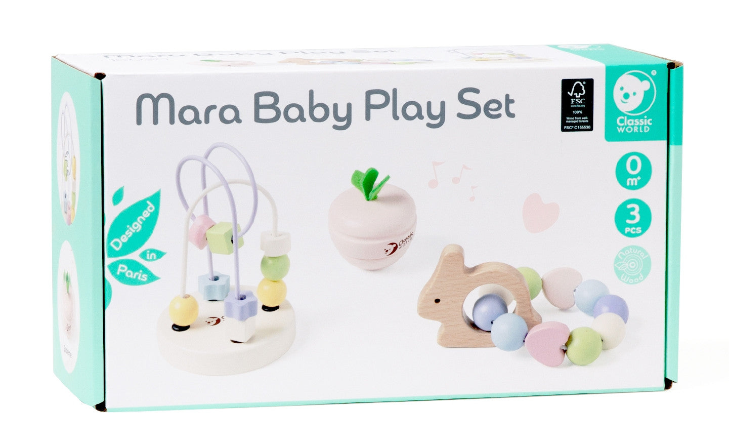 Clasaiceach Domhanda Pastel Motor Set Do Babies Bosca An Chéad Bréagáin Ó Breithe