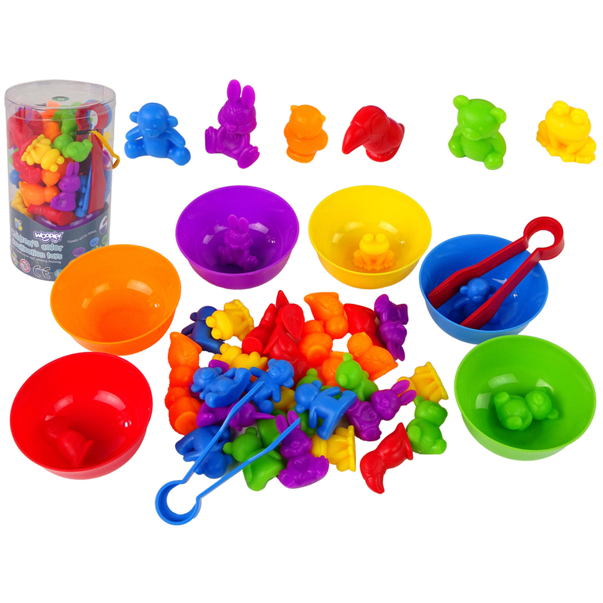 Woopie Montessori Gioco Educativo Seleziona Colori Animali 44 Pz.