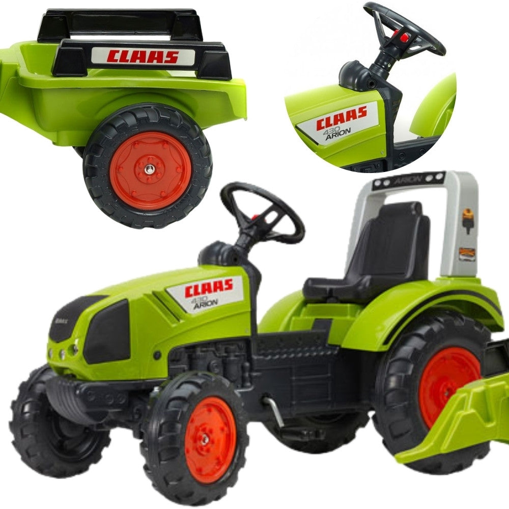 Falk Claas Педал Трактор с Ремарке Голям Трактор Играчка 3+