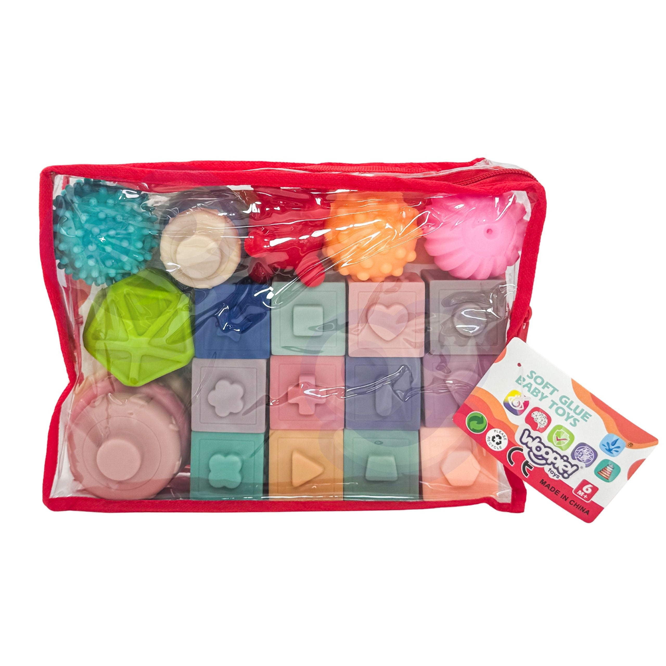 Woopie Baby Soft Sensory Blocks Teethers 23 Pcs.