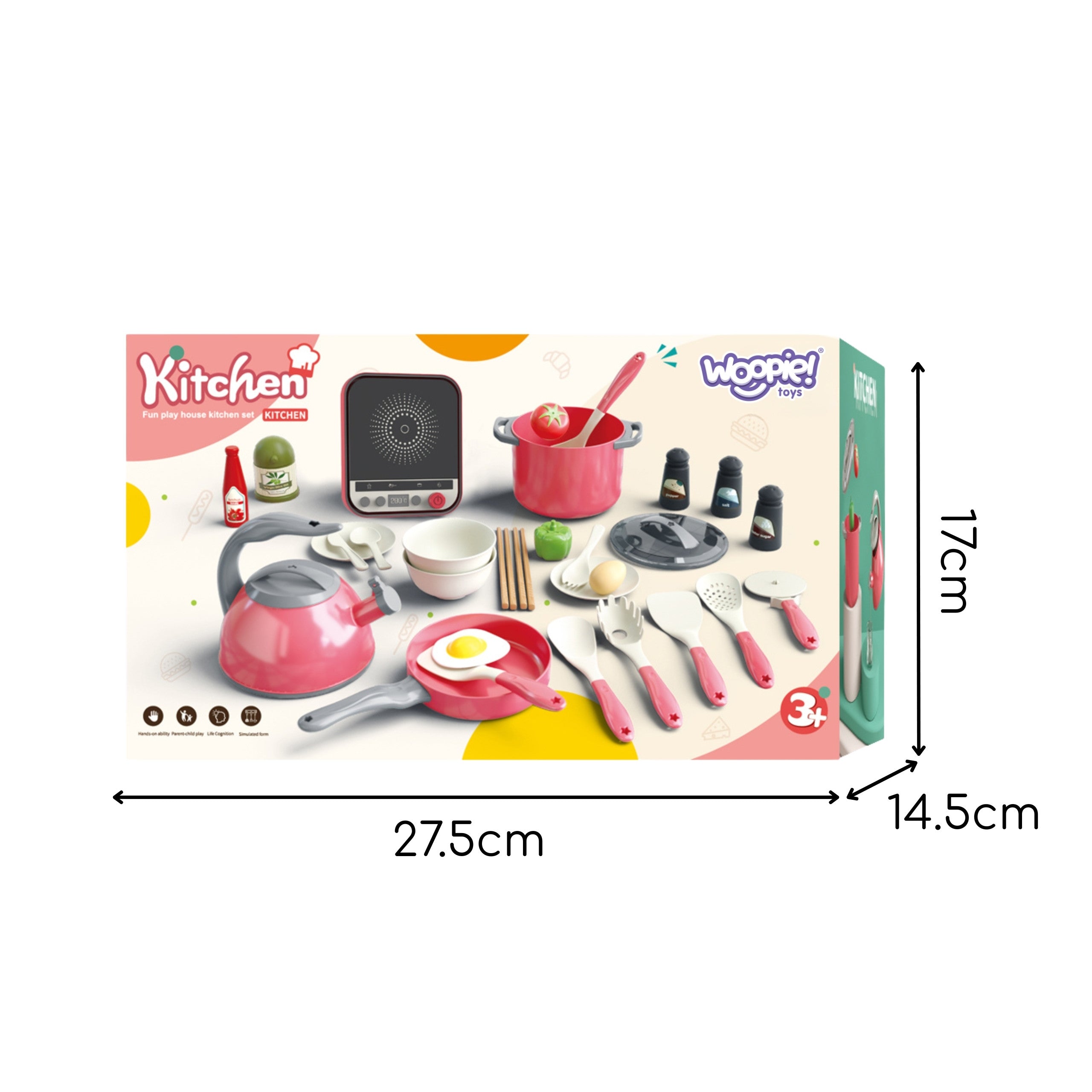 Woopie Little Chef's Set Induktionstöpfe Bratpfanne Wasserkocher Rosa 30-tlg.
