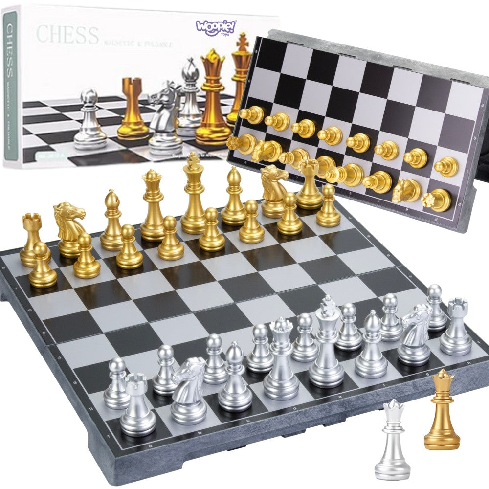 Woopie Jeu d'échecs magnétique portable Or Argent