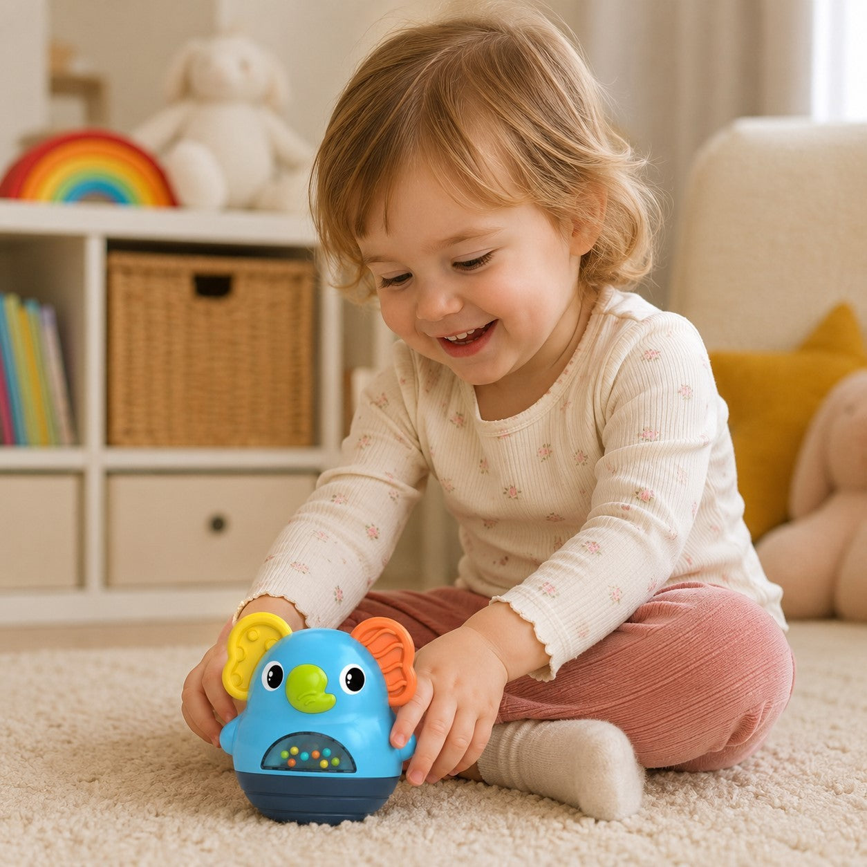 Woopie Baby Baby Elephant Rattle Sensory Interactive 6m+