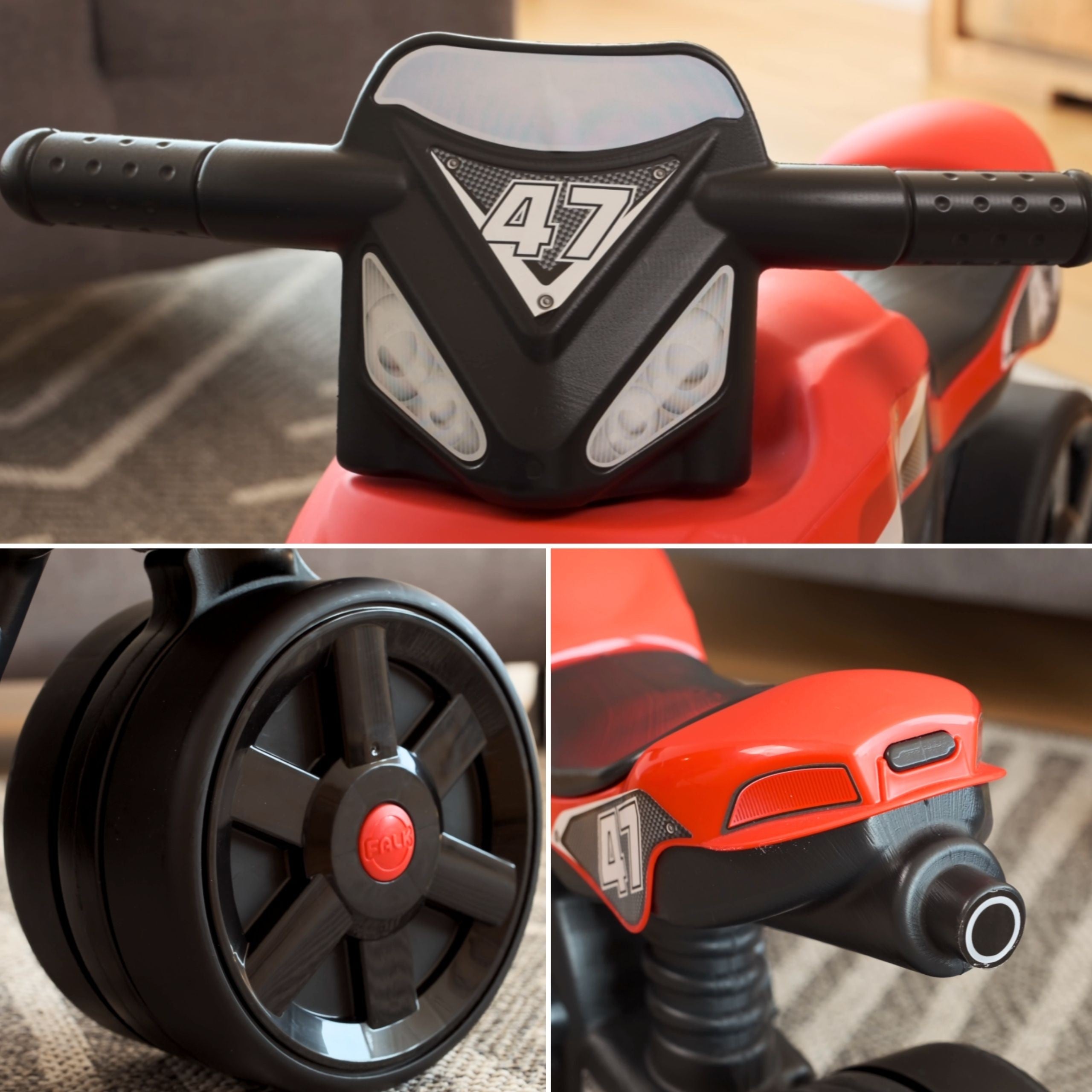 Falk Racing Team Ride-on Motorbike Red Wide Wheels por 2 a 5 anos