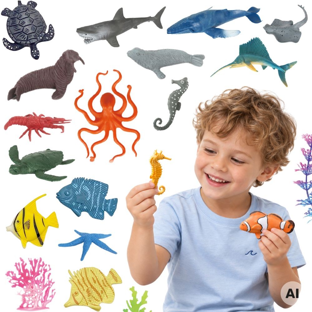 Woopie Set Med Havsdjur Figurer 33 St.