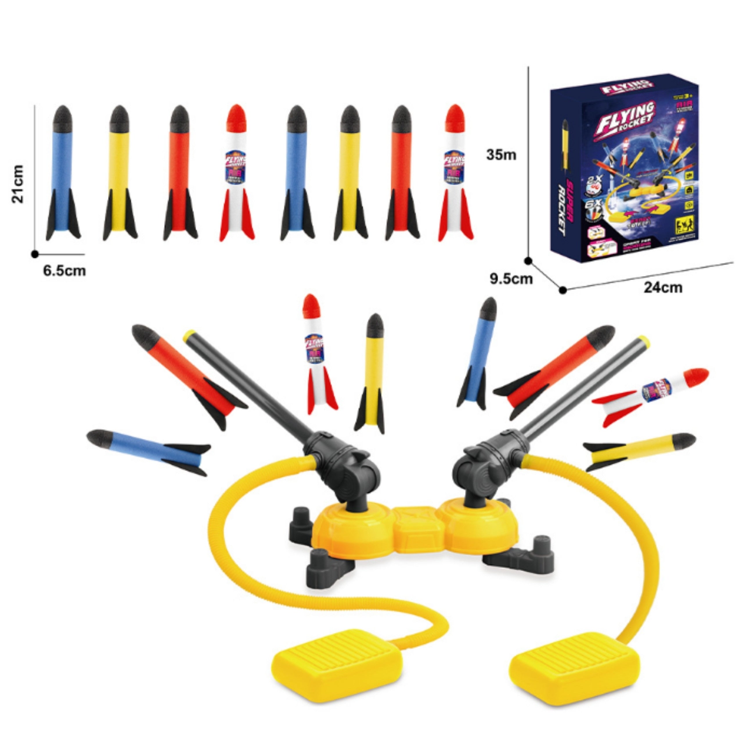 Woopie Double Foam Rocket Launcher 8pcs