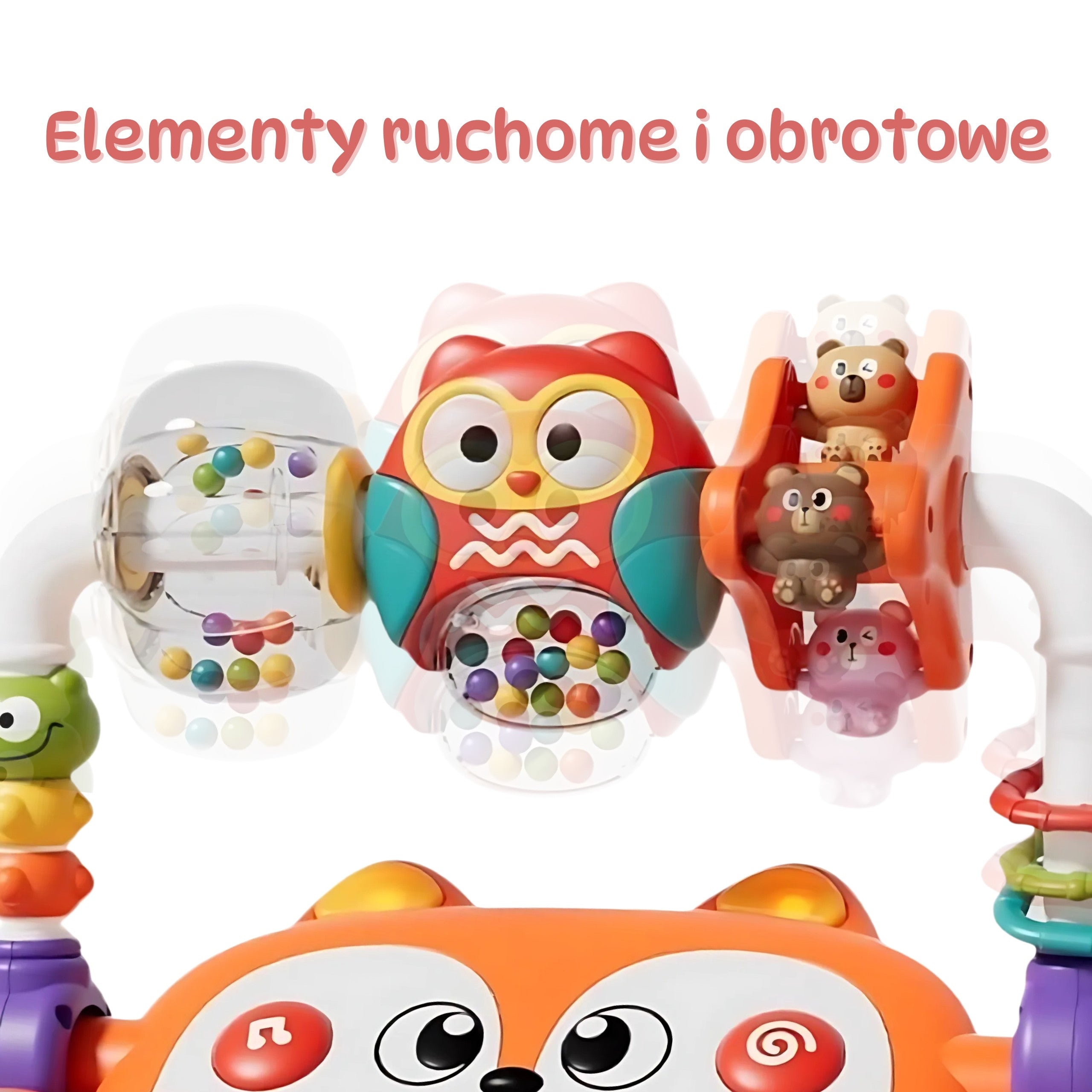 Woopie Baby interaktívne vzdelávacie klavírne senzory Fox Led hrkálky