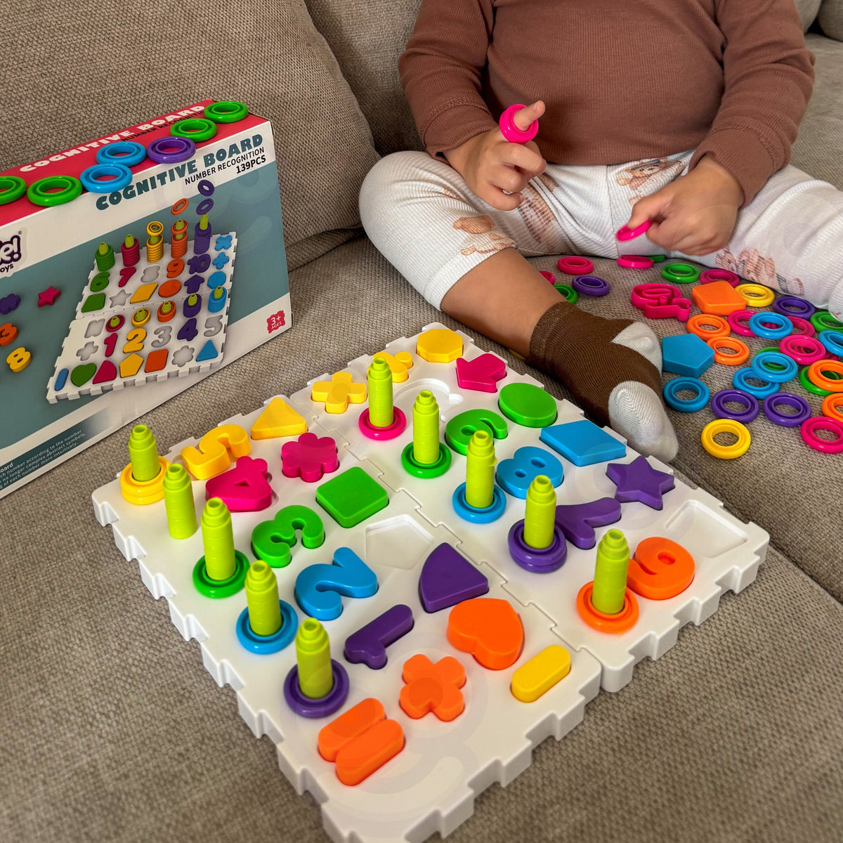 Woopie Montessori Puzzle Clasificador Brain Training Letras Números 139 Piezas