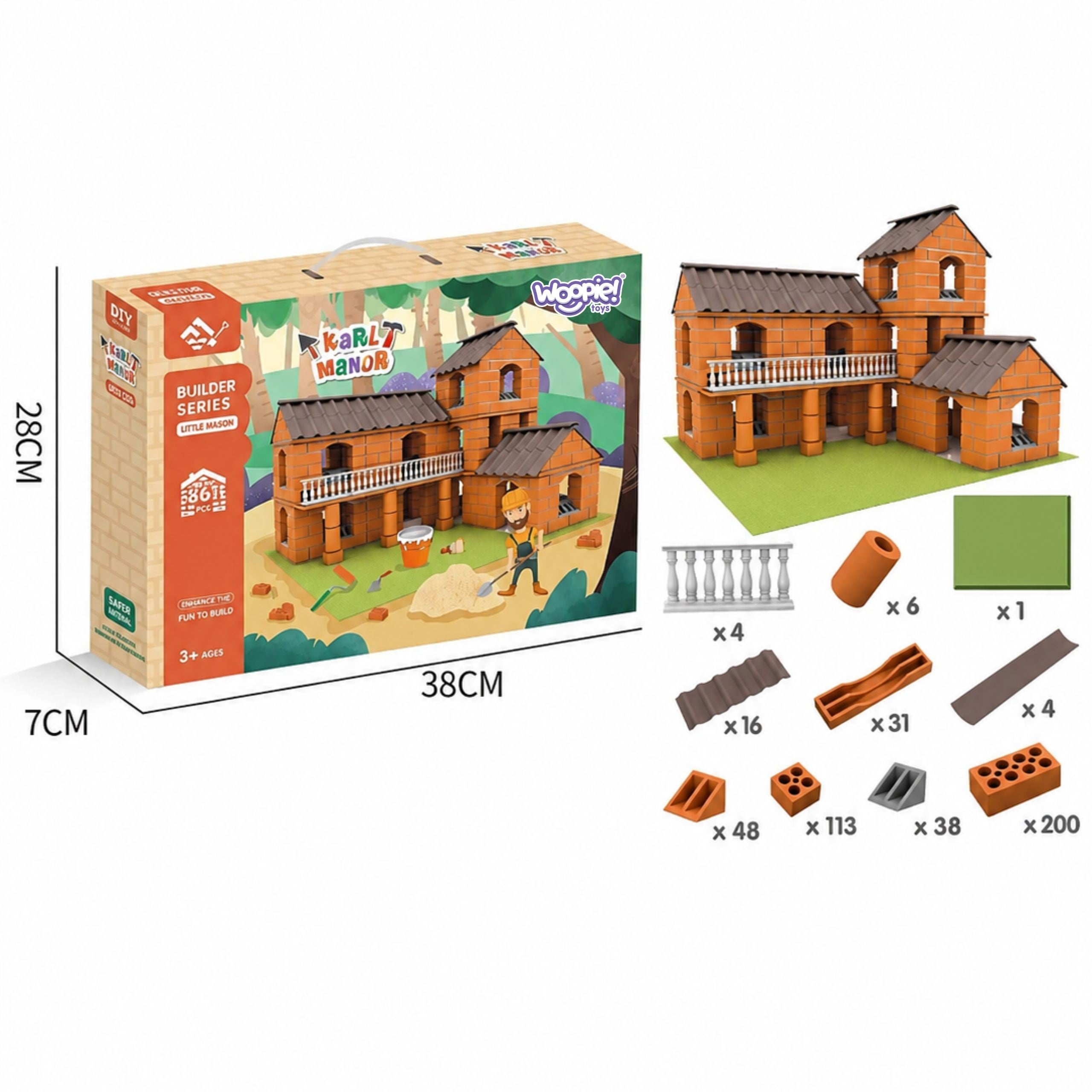 Woopie Brick Villa Construction Set 461 Pieces For Children