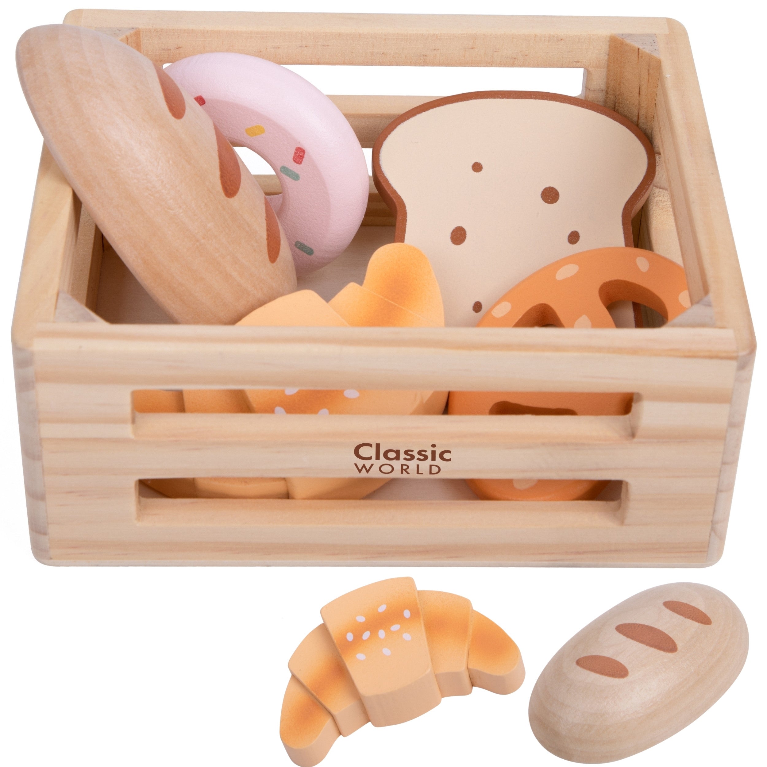 Classic World Set Of Wooden Baking Trays In A Basket 6 Pcs.