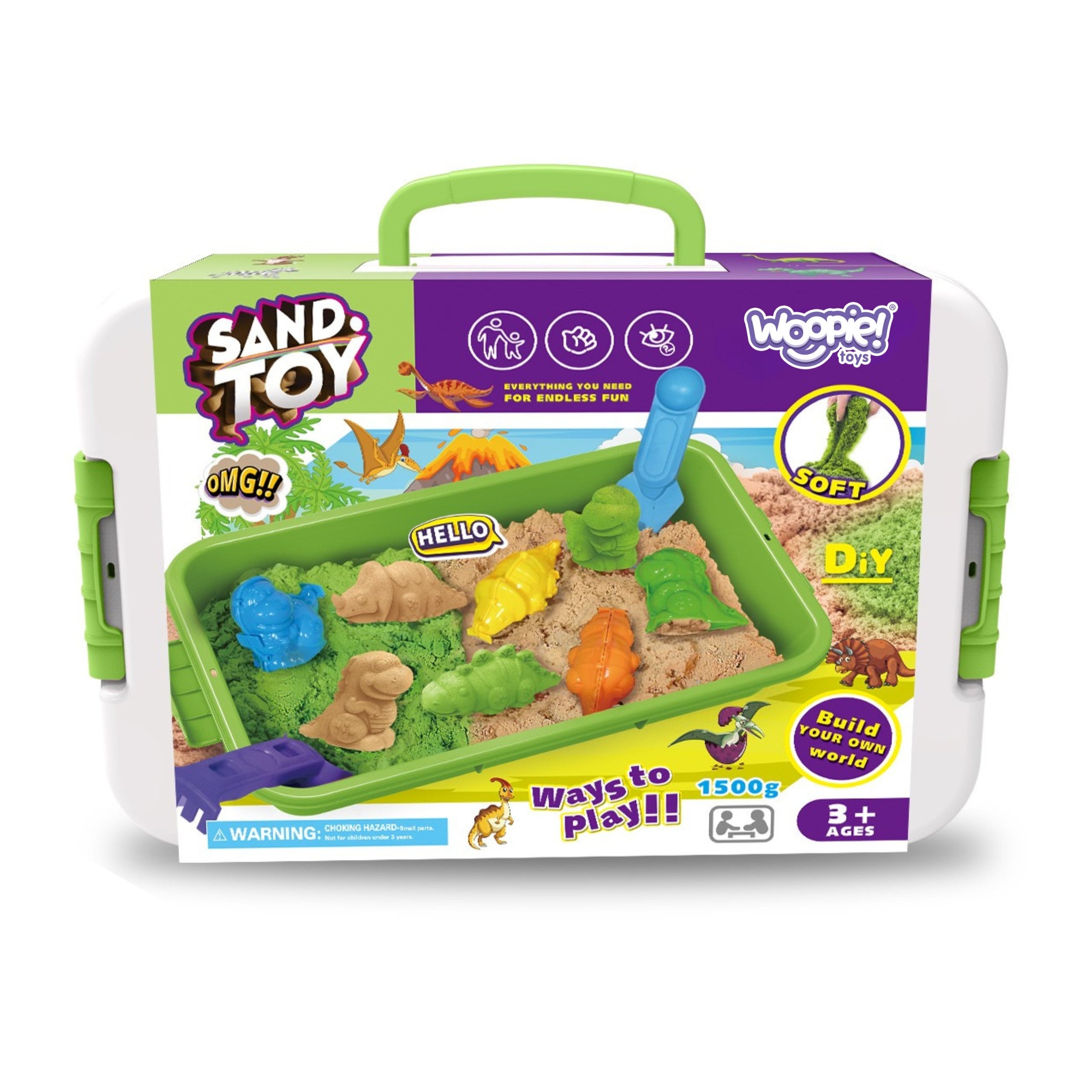 Кинетичен пясък Woopie 1,5 кг. Xxl Комплект Zoo Safari маса с форми