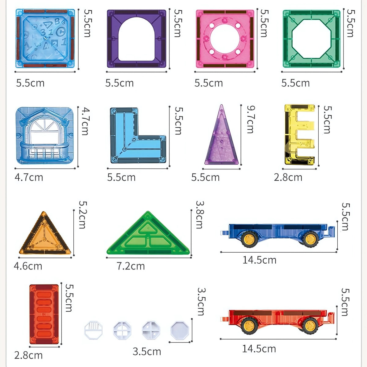 Woopie Blocchi di costruzione magnetici Set educativo 3D Veicoli del castello 110 pezzi.