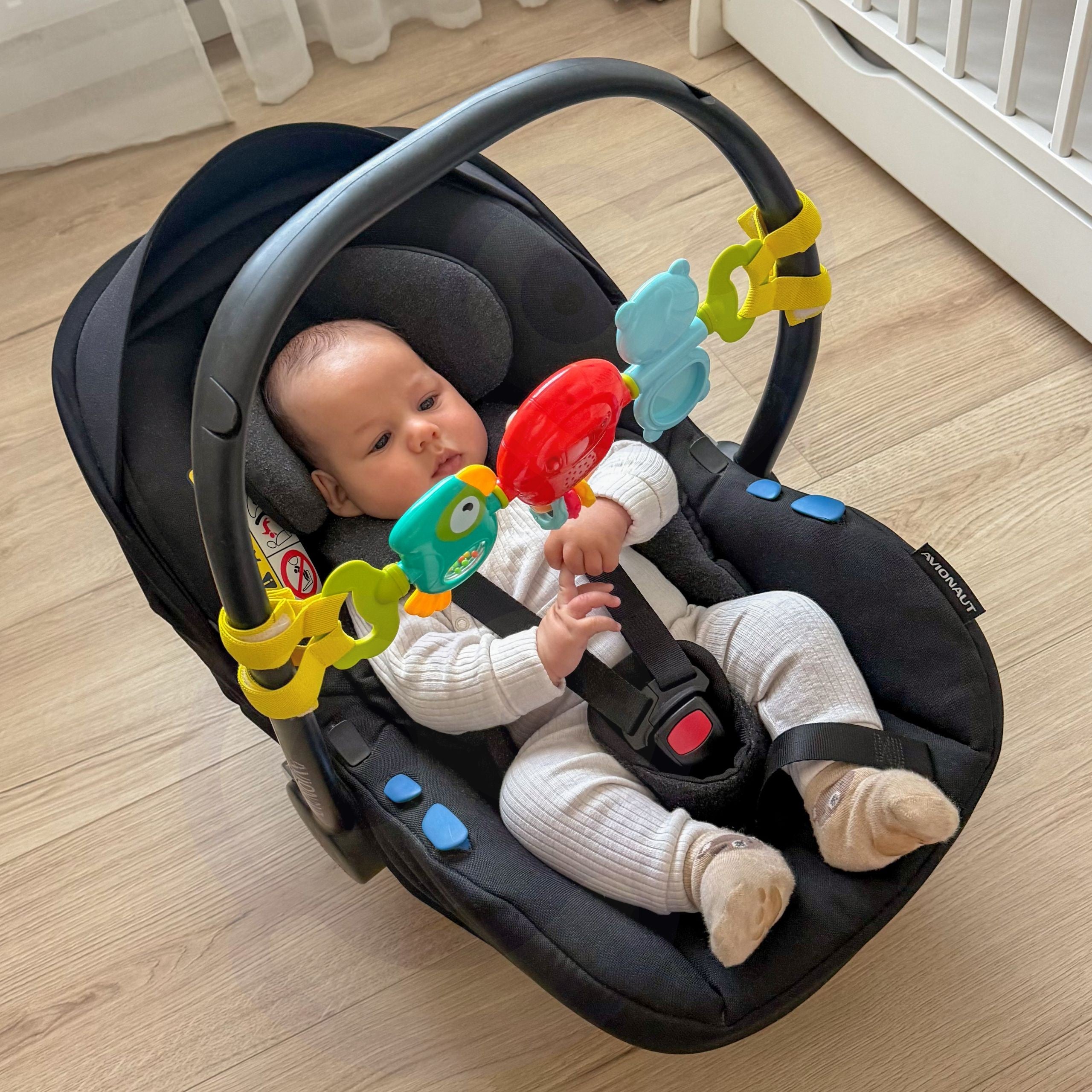 Woopie Bébé Poussette Pendentif Berceau Sensoriel Jouant Hochet Miroir 6m+