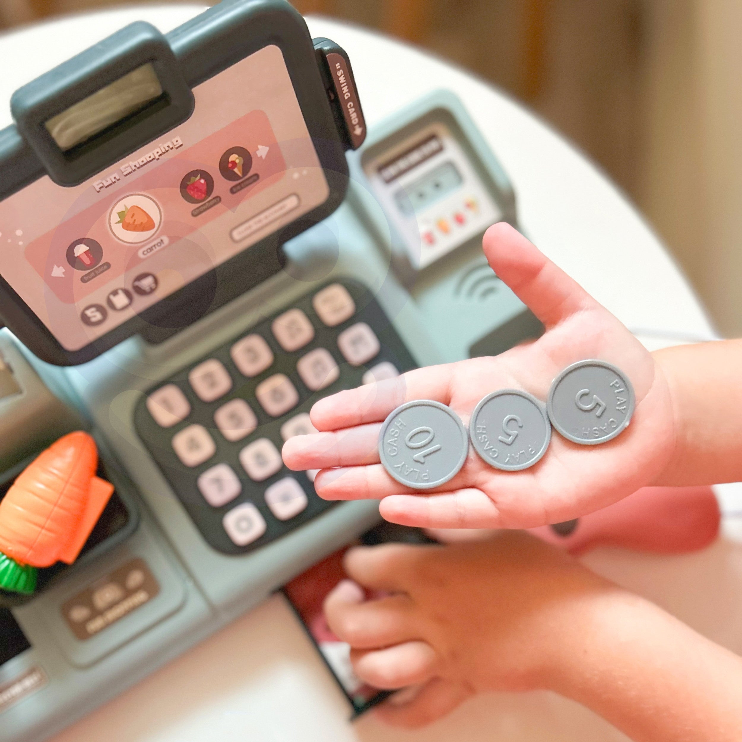 Woopie Kids' Cash Register Scanner Scale Microphone + 25 Accessories