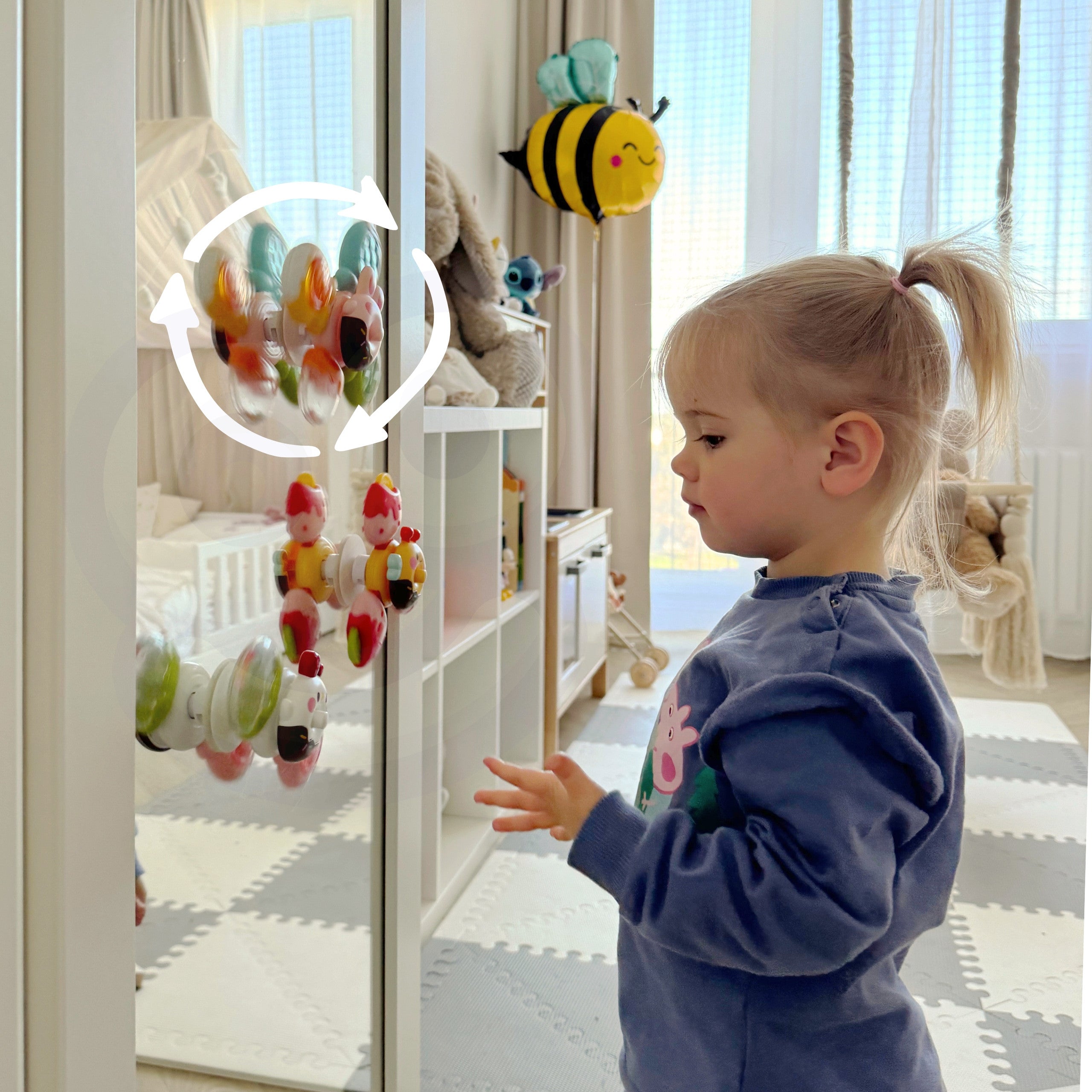 Woopie Baby Spinner Sensory Toy Bee Chicken Rabbit Interchangeable 3 Pcs.