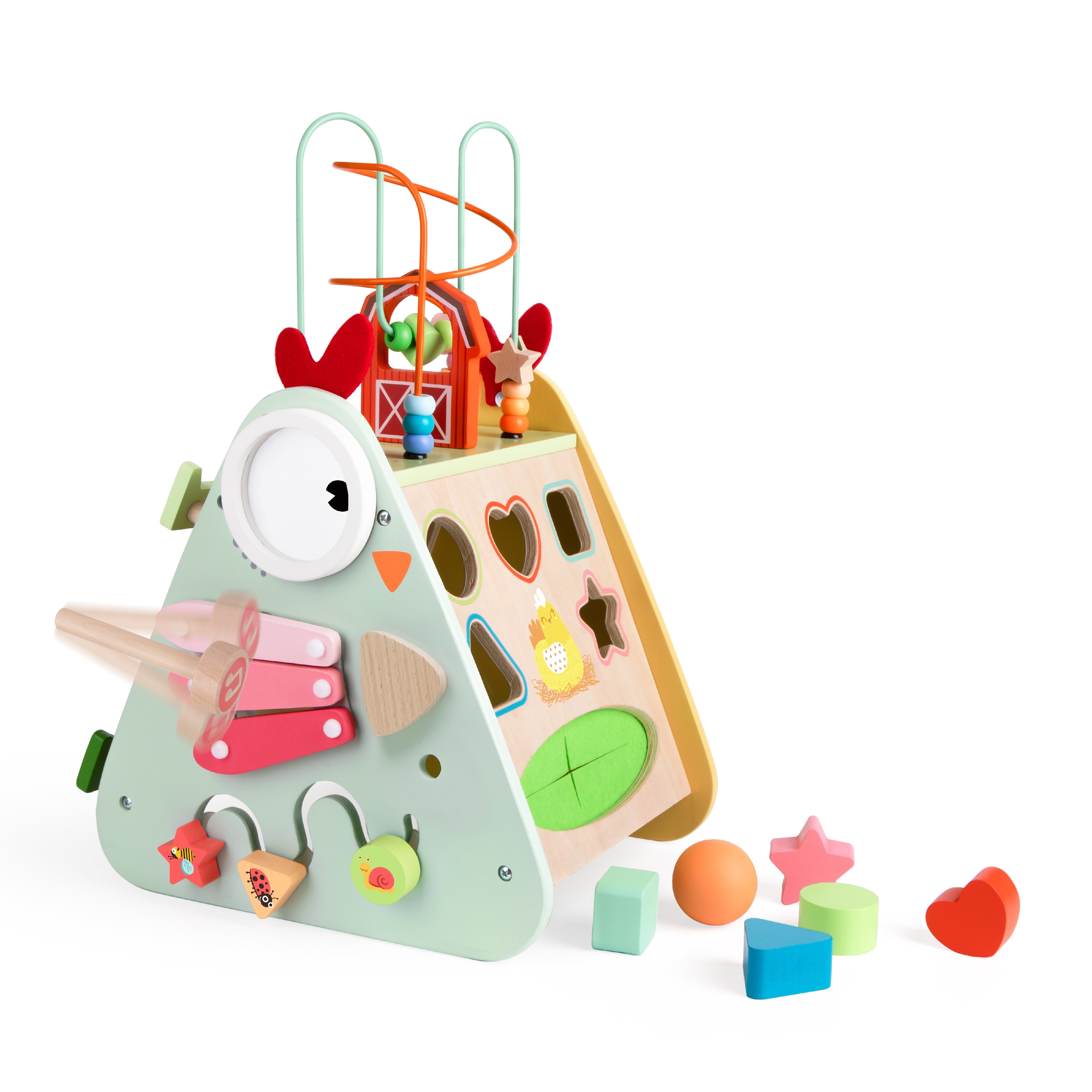 Klasická svetová Montessori kocka 10 v 1 Happy Farm Xxl