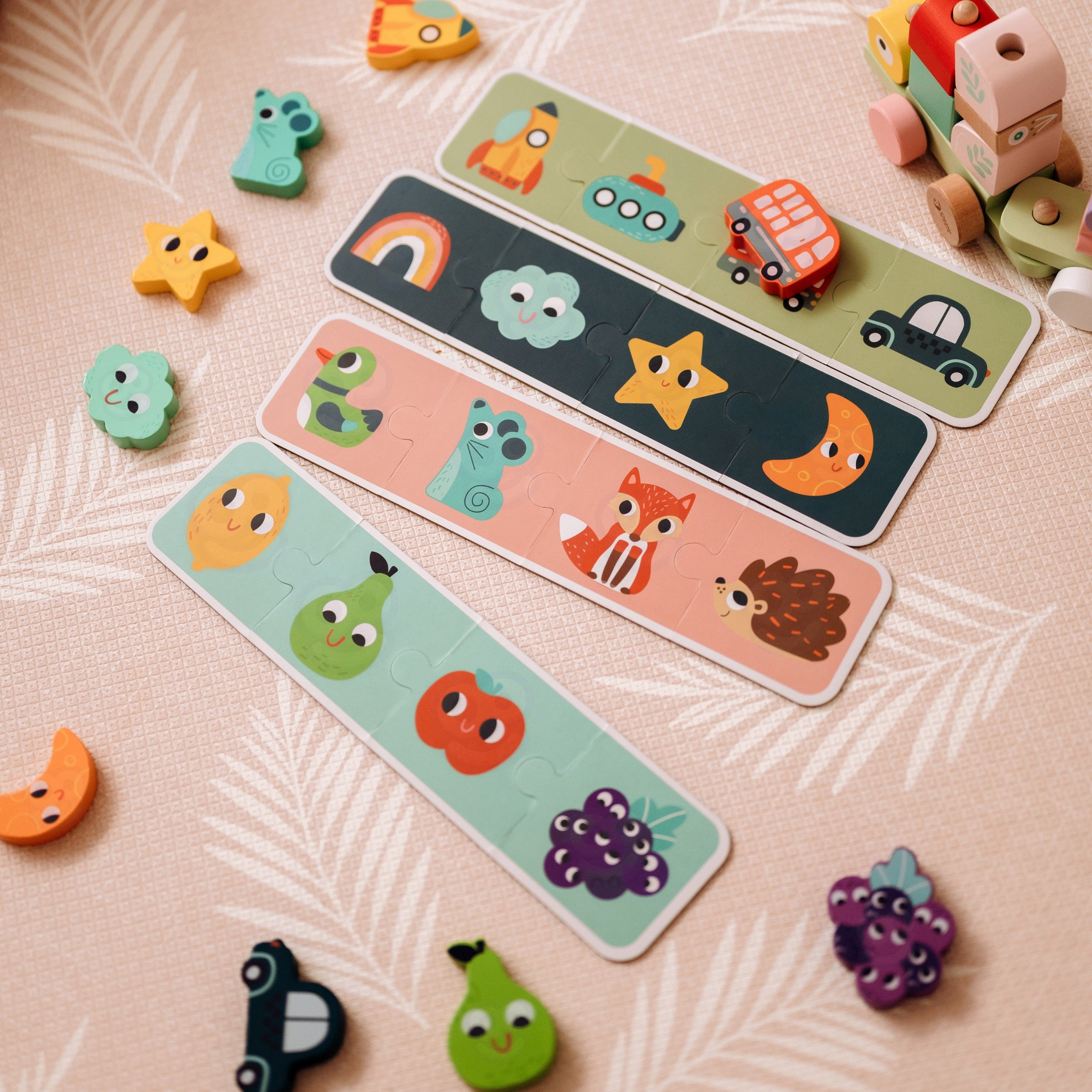 Puzzle de formes à mémoire sensorielle verte Woopie FSC