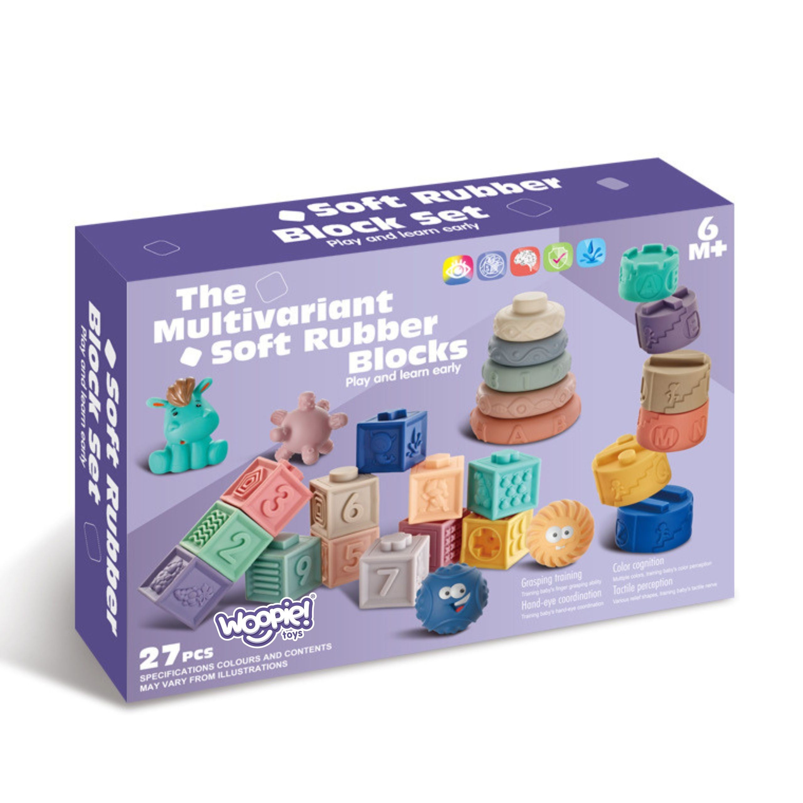 Woopie Baby Set Of 27 Soft Sensory Blocks