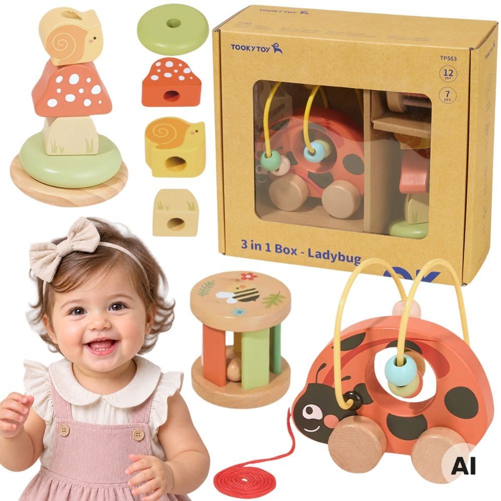 Tooky Toy Ladybug Ensemble de jeu de développement 3 en 1